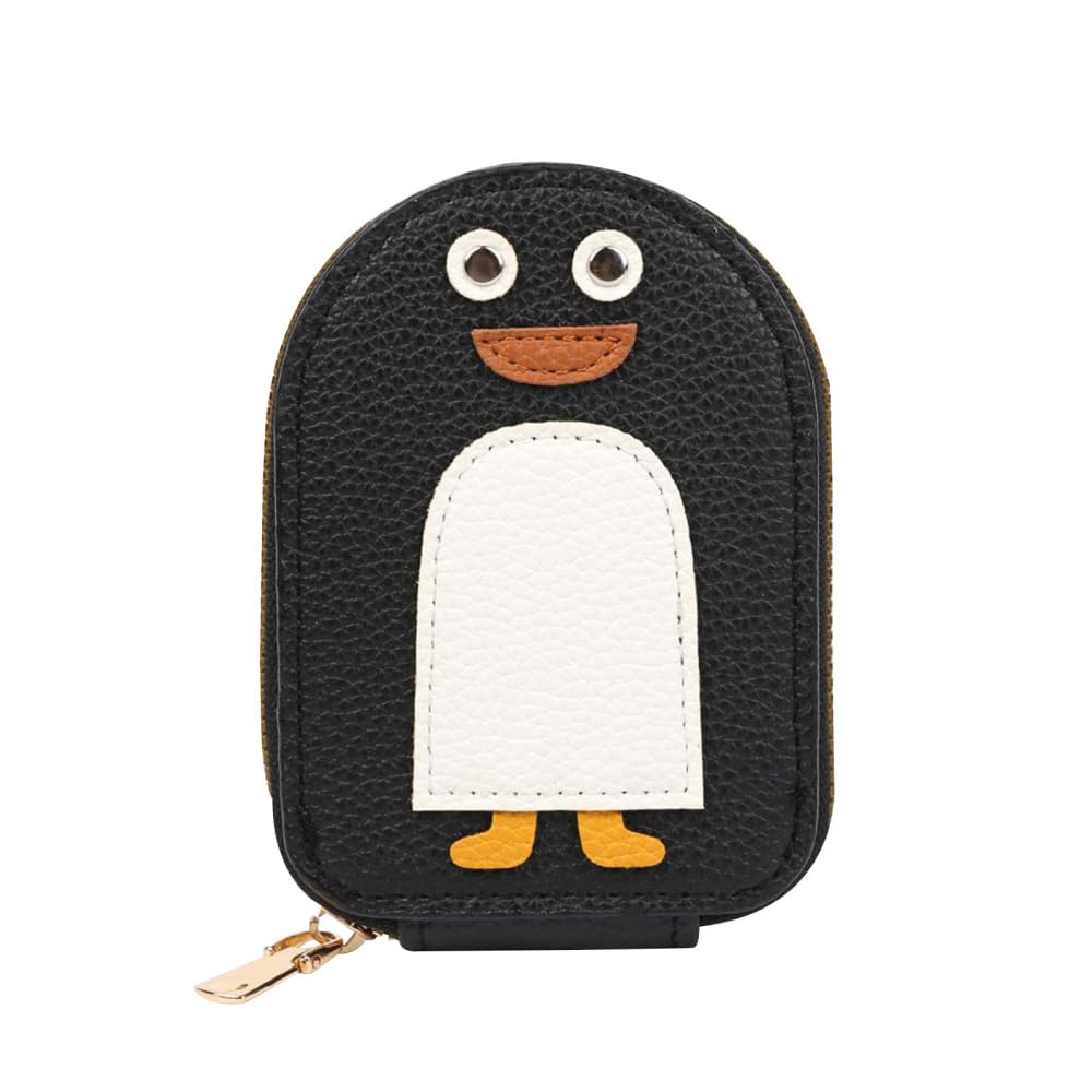 MiOYOOW Zippered Card Wallet, Penguin Shape Accordion Wallet Credit Card Holder with 11 Slots for Credit Card ID Cards Driver's Licenses