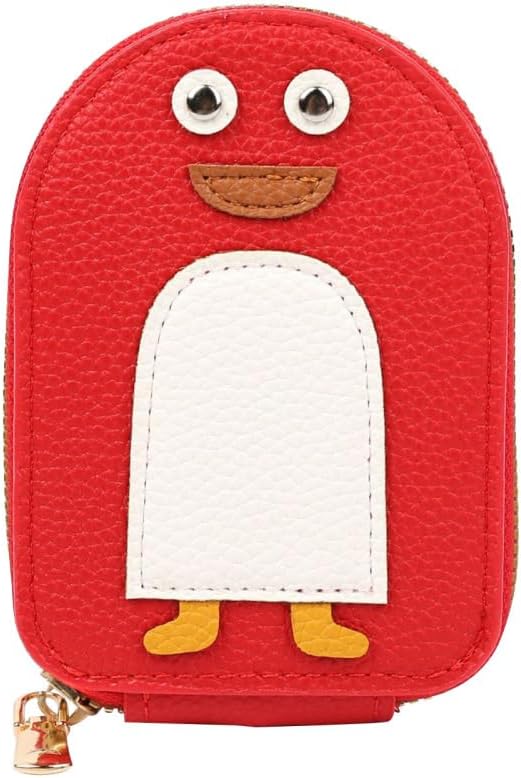 MiOYOOW Zippered Card Wallet, Penguin Shape Accordion Wallet Credit Card Holder with 11 Slots for Credit Card ID Cards Driver's Licenses