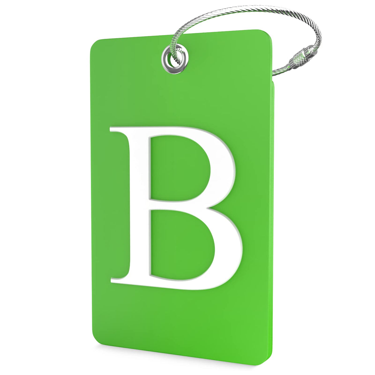 Shacke Luggage Tag for Suitcases – Initial Letter H, Bendable (Green)