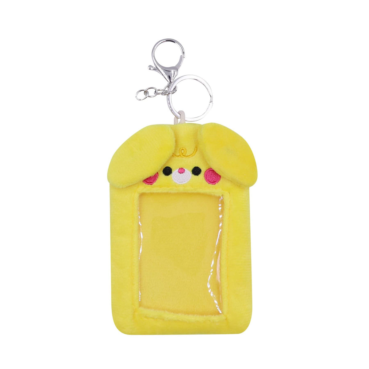 ZGMYC Cute Plush Kpop Photocard Holder with Keychain, Cartoon Bear Bunny Pig Photo Sleeve Card Holder Protector