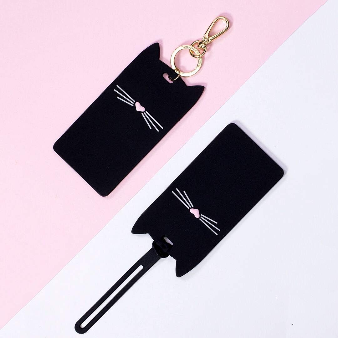 kate spade new york Silicone Luggage Tag, Black Cat