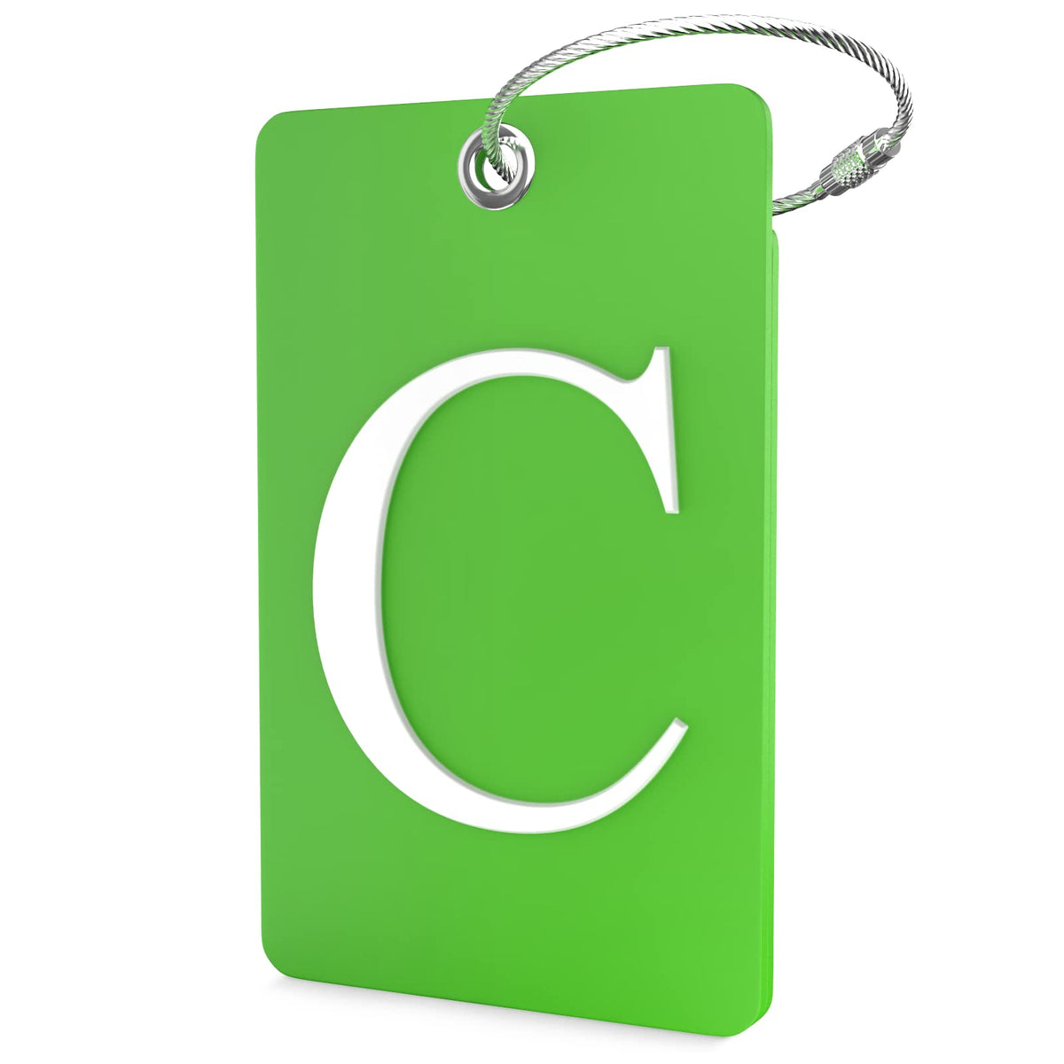 Shacke Luggage Tag for Suitcases – Initial Letter H, Bendable (Green)