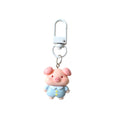 resin cartoon animal pendant with metal clasp for bag and keys