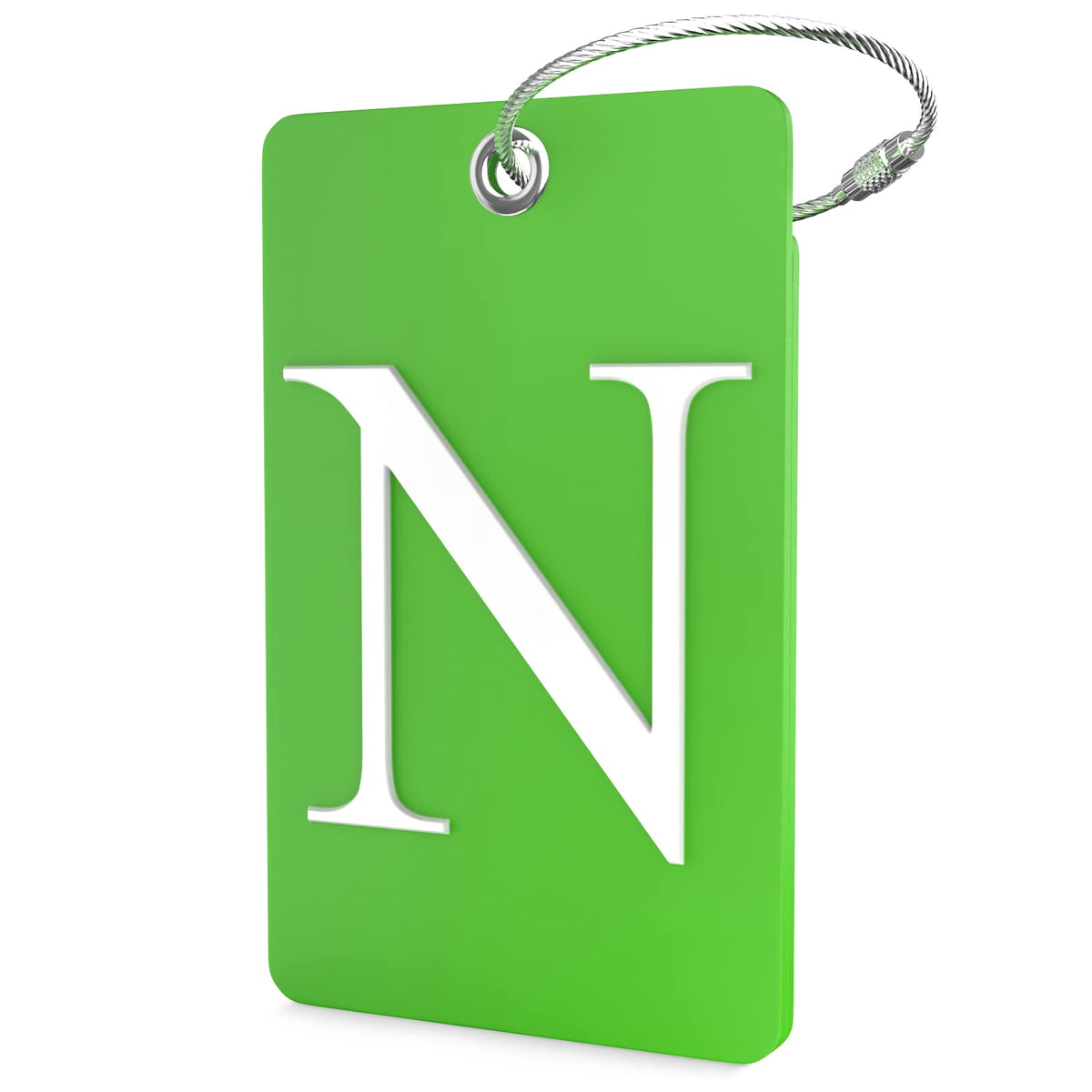 Shacke Luggage Tag for Suitcases – Initial Letter H, Bendable (Green)