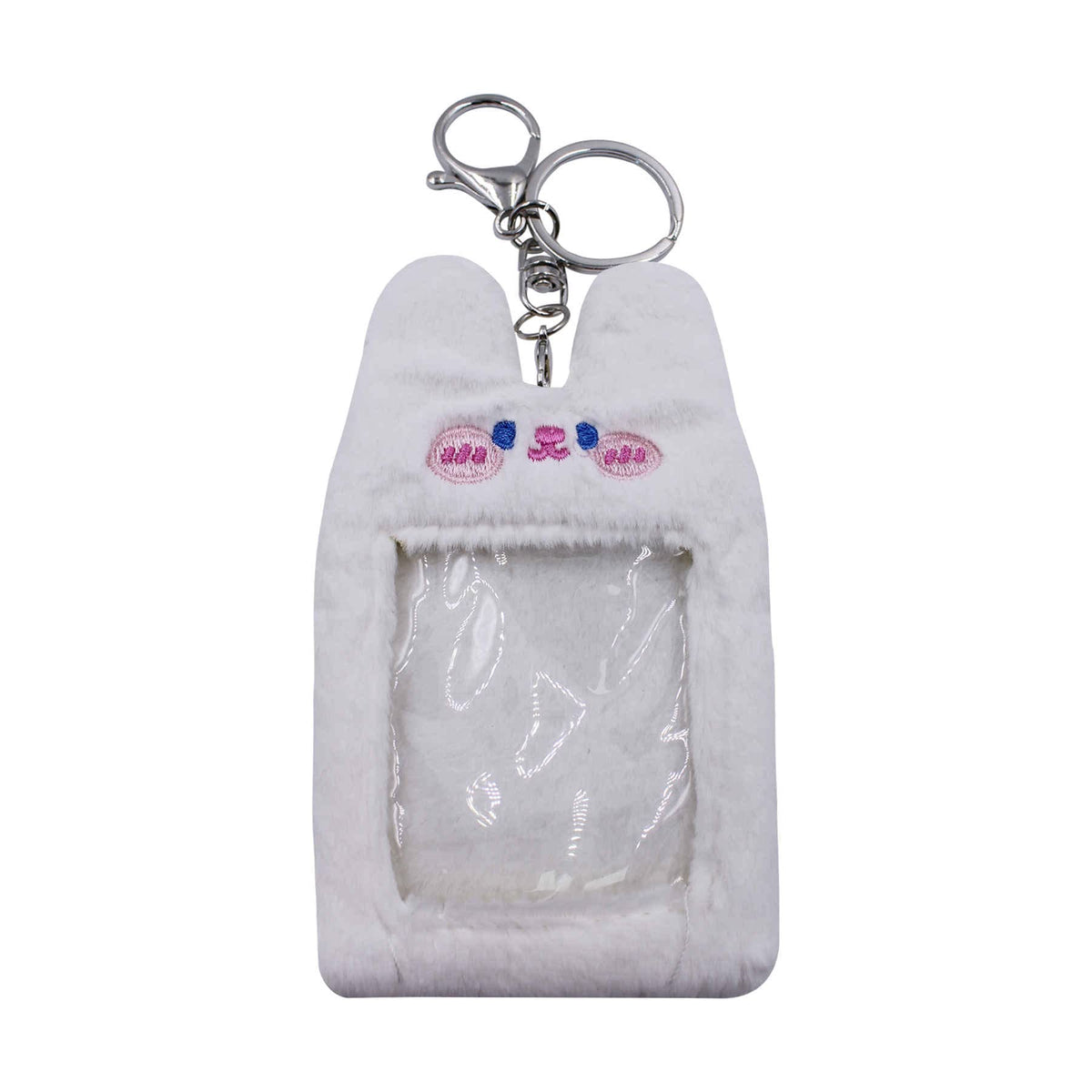 ZGMYC Cute Plush Kpop Photocard Holder with Keychain, Cartoon Bear Bunny Pig Photo Sleeve Card Holder Protector