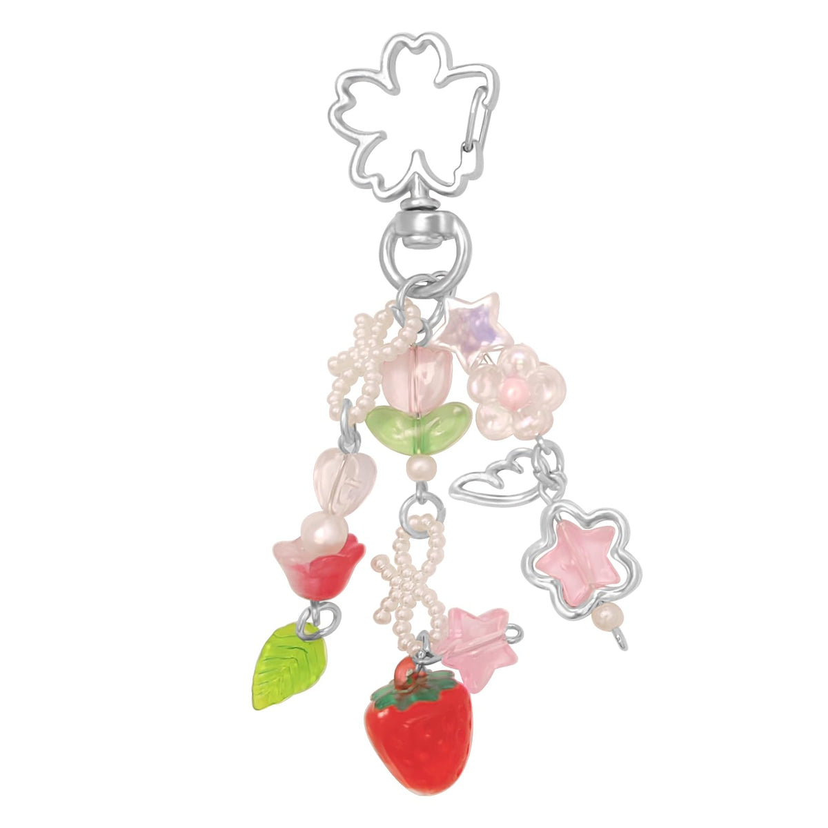 AGEN KGEN Aesthetic Y2K keychains Cute Butterfly Star Strawberry Bear Guitar Keychains Charms for Women Bag Purse Gifts
