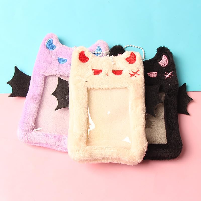 3PC 2D Kpop Plush Card Holder – Tri-Color Polyester Fiber Multi-Color Card Storage Accessory