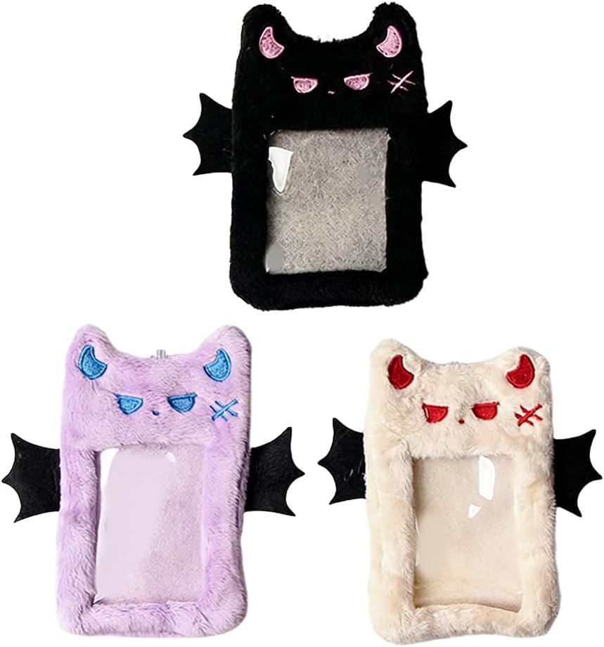 3PC 2D Kpop Plush Card Holder – Tri-Color Polyester Fiber Multi-Color Card Storage Accessory