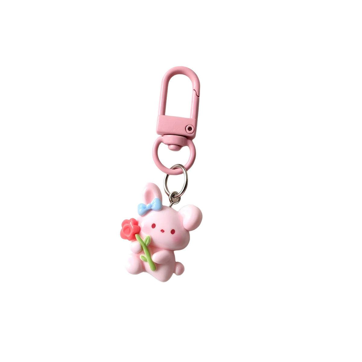 resin cartoon animal pendant with metal clasp for bag and keys