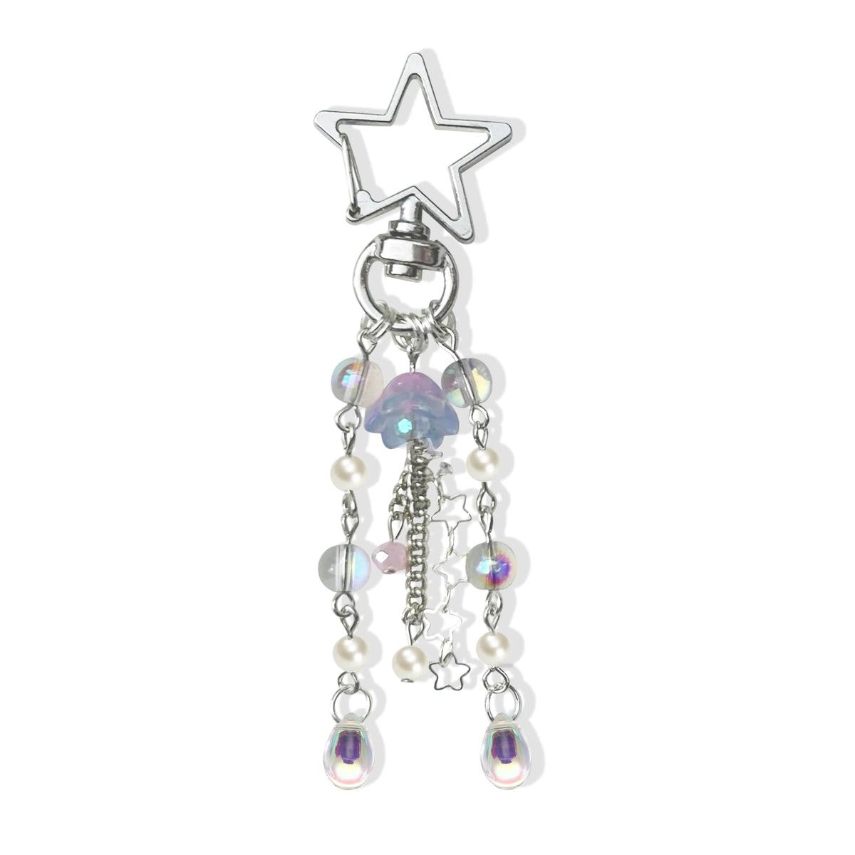 Cute Jellyfish Keychain,Y2K Star Bag Charms Blue Purse Car Accessories