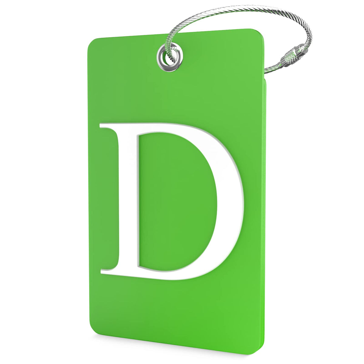 Shacke Luggage Tag for Suitcases – Initial Letter H, Bendable (Green)
