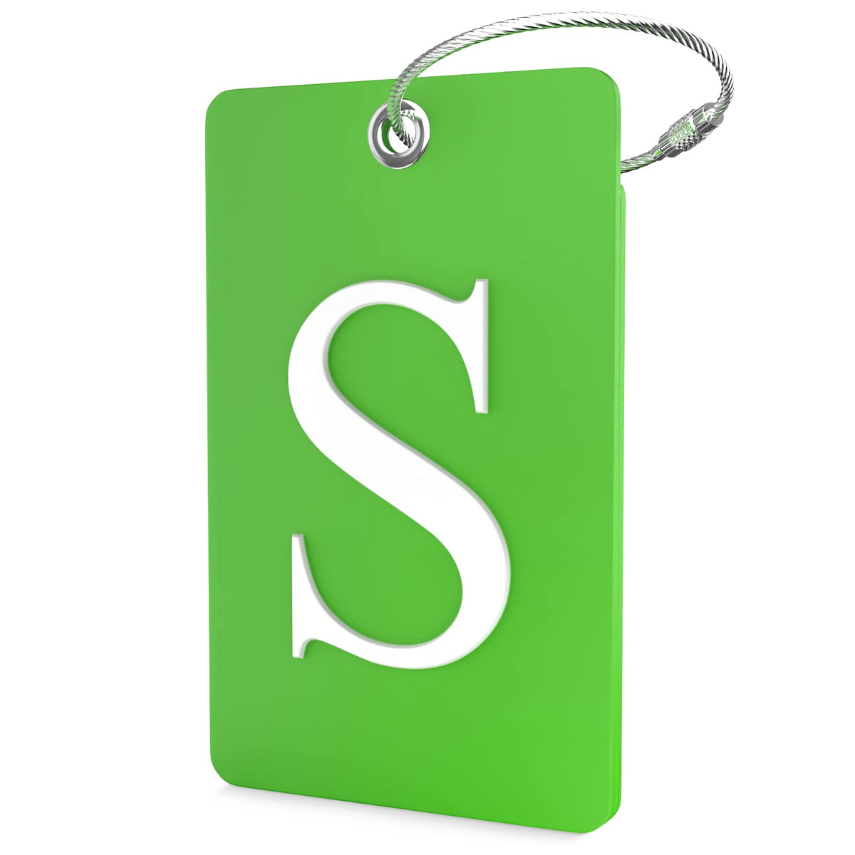 Shacke Luggage Tag for Suitcases – Initial Letter H, Bendable (Green)