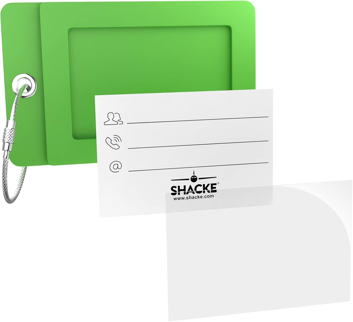 Shacke Luggage Tag for Suitcases – Initial Letter H, Bendable (Green)