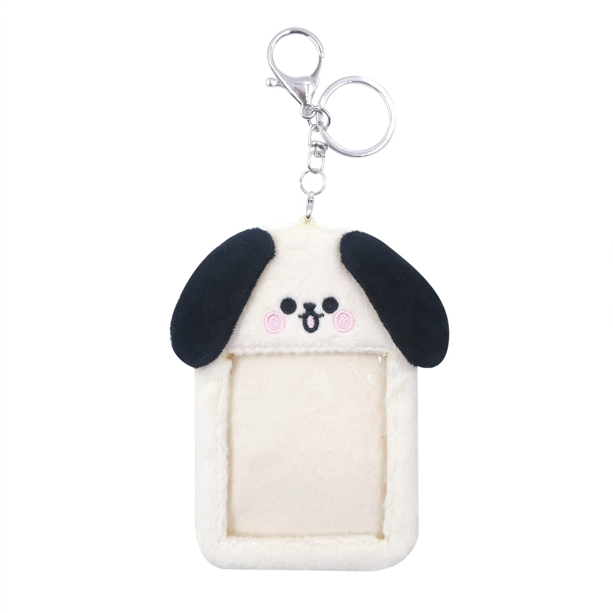 JUMISEE Cute Plush Kpop Photocard Holder with Keychain, Cartoon Bear Photo Sleeve ID Bank Credit Card Holder Protector