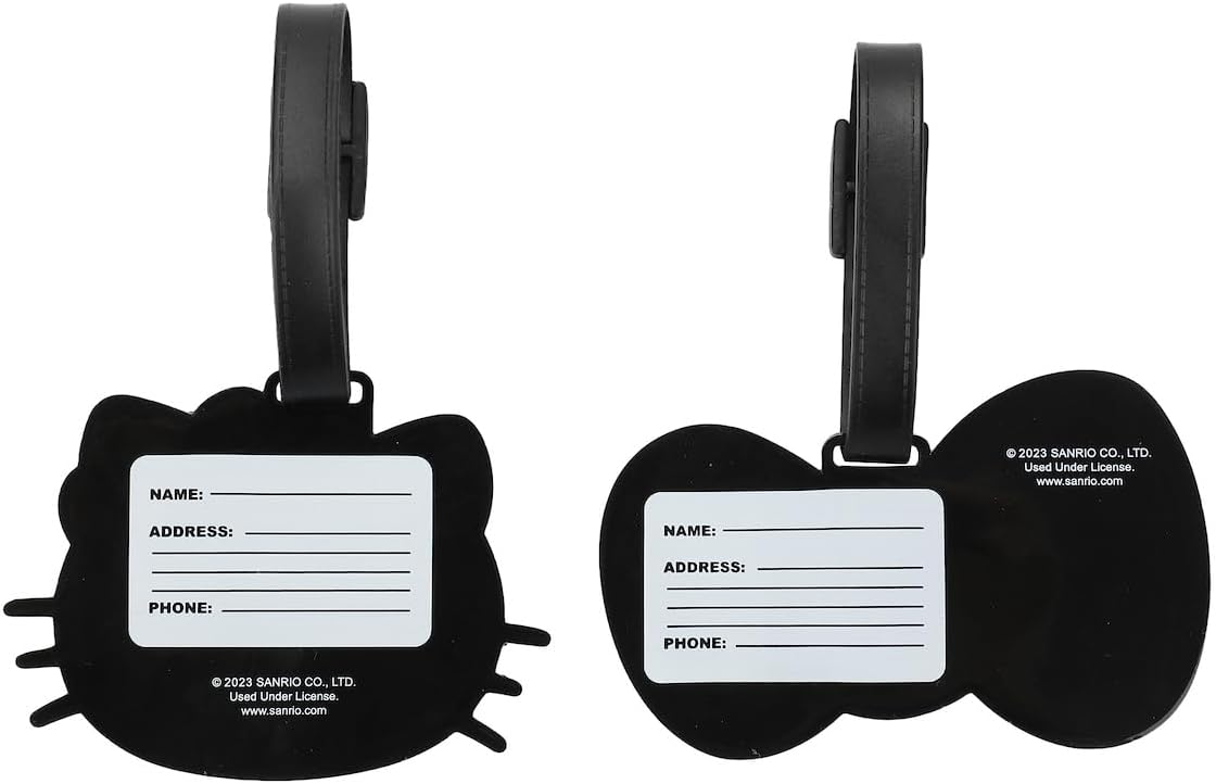 Hello Kitty 2pc Youth Luggage Tag Set - Molded Rubber with Printed ID Card