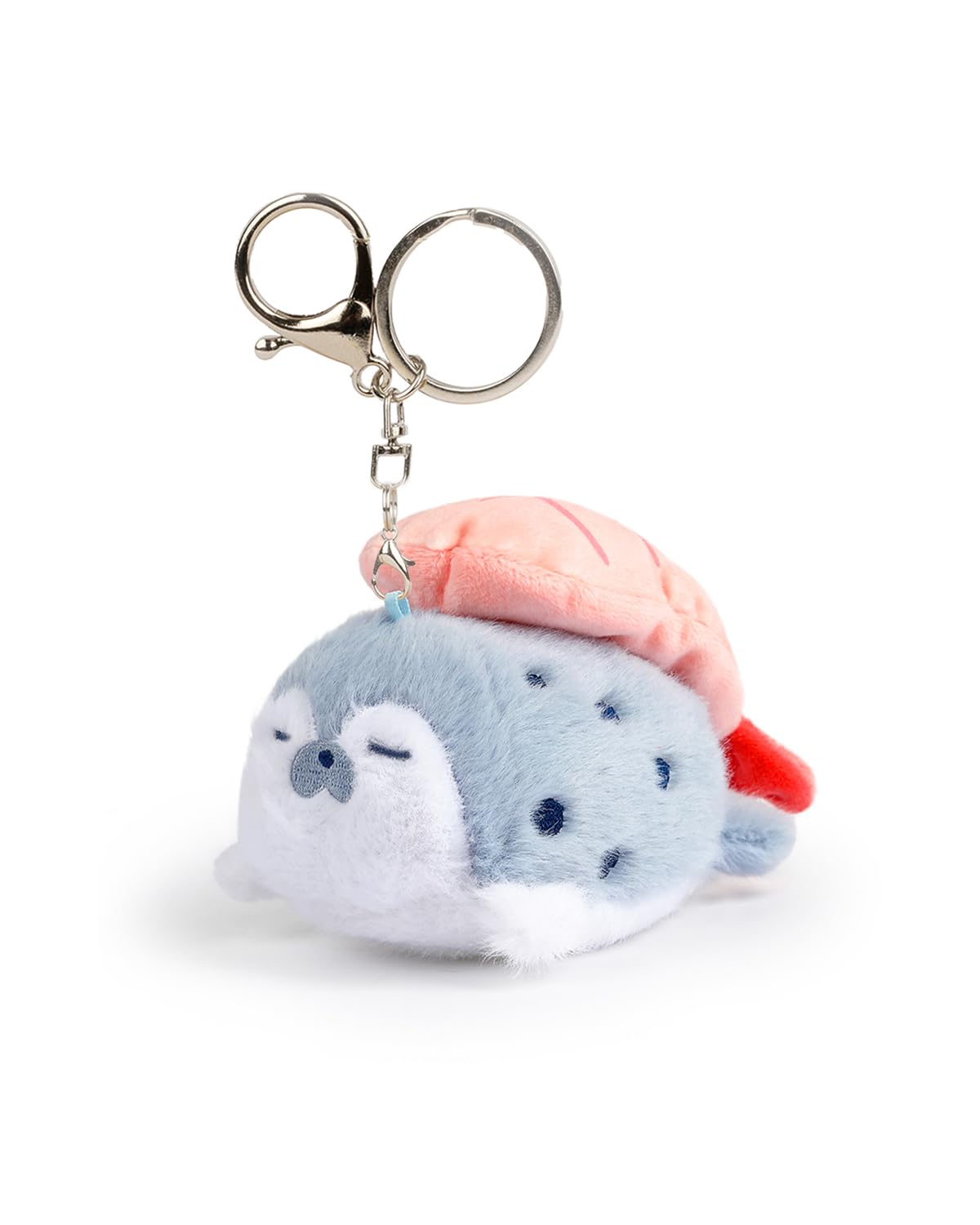 Sea Otter Plush Keychain Cute Seal Plush Keychain With Sushi Pendant Gift for Ocean Fans