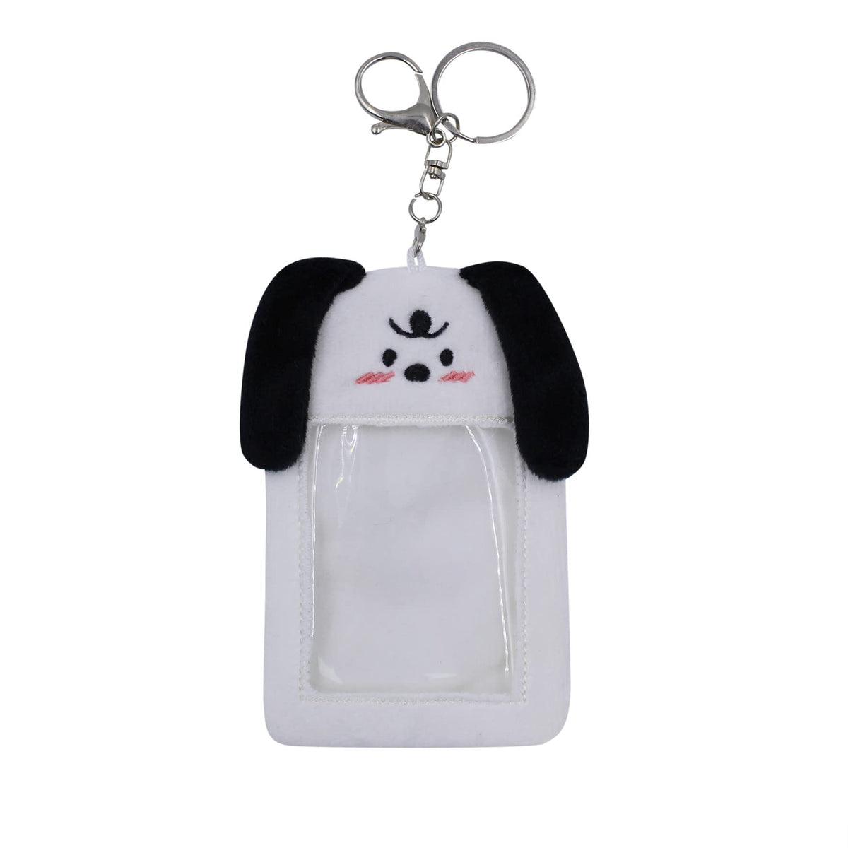 JUMISEE Cute Plush Kpop Photocard Holder with Keychain, Cartoon Bear Photo Sleeve ID Bank Credit Card Holder Protector