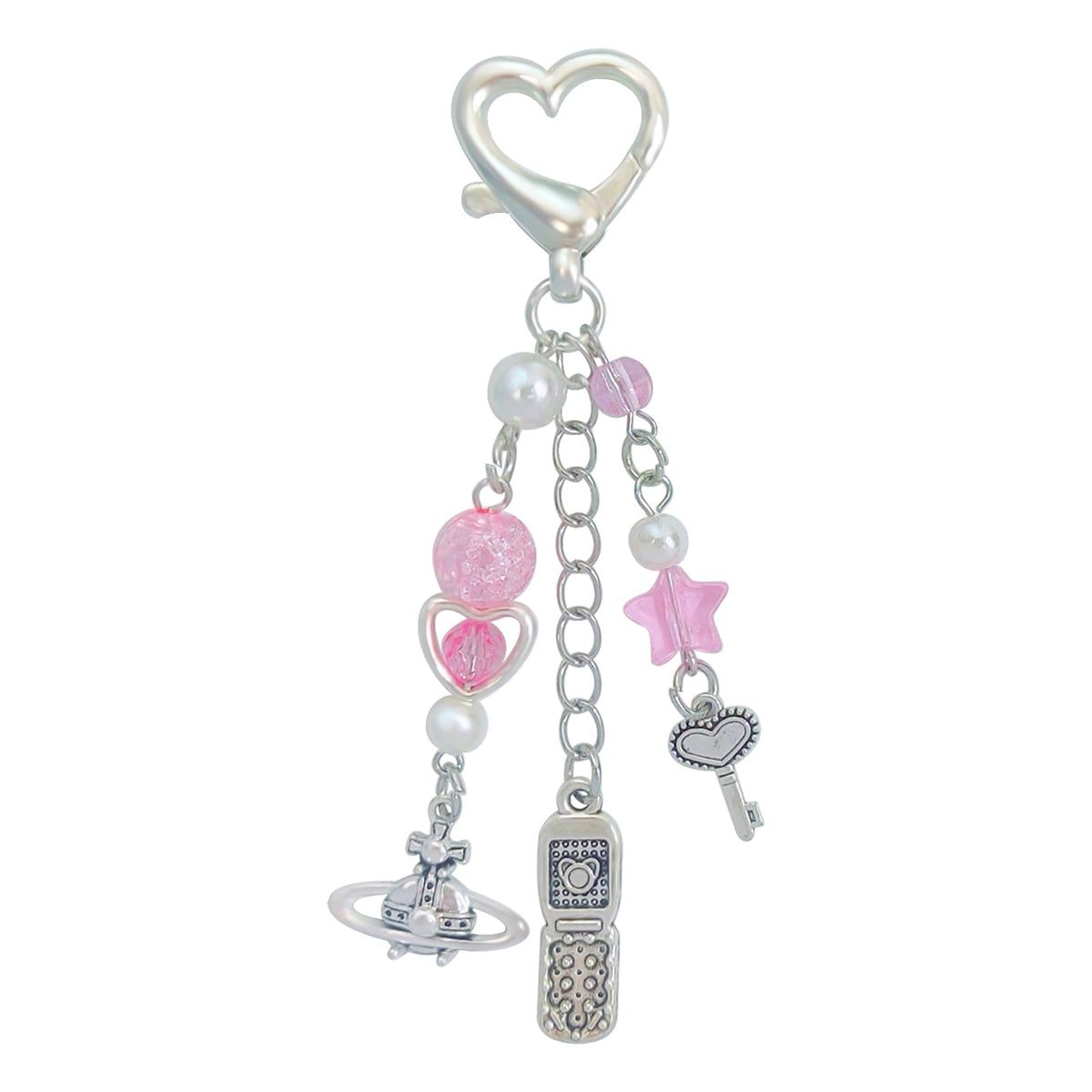 cioatu Cute Keychain Aesthetic Y2K Keychain Accessories Heart Butterfly Strawberry Bear Key Chain for Keys Bags Women Gifts