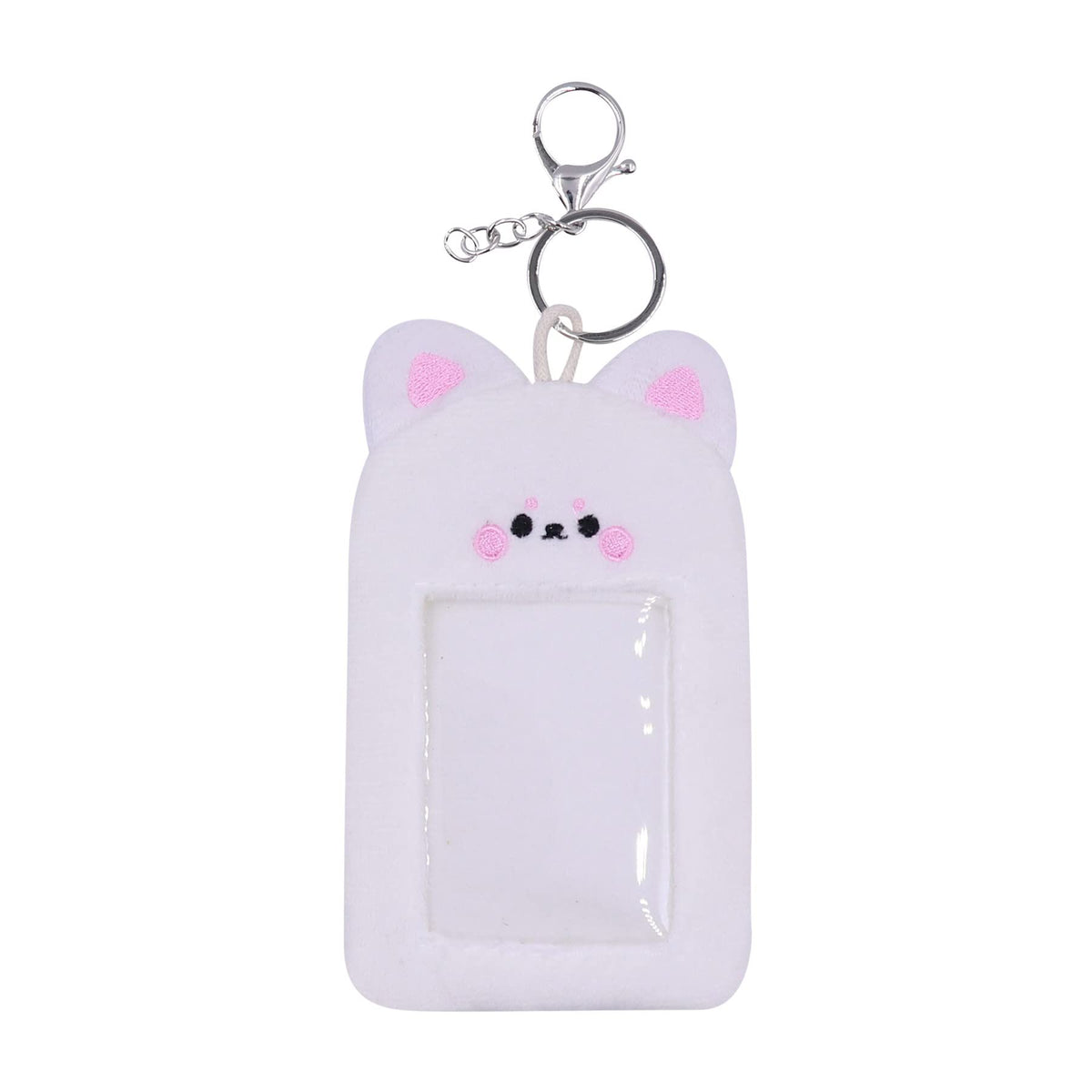 ZGMYC Cute Plush Kpop Photocard Holder with Keychain, Cartoon Bear Bunny Pig Photo Sleeve Card Holder Protector