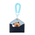 ID Badge Holder with Keychain, Cartoon Animal 2 Card Slots Cute Card Holder
