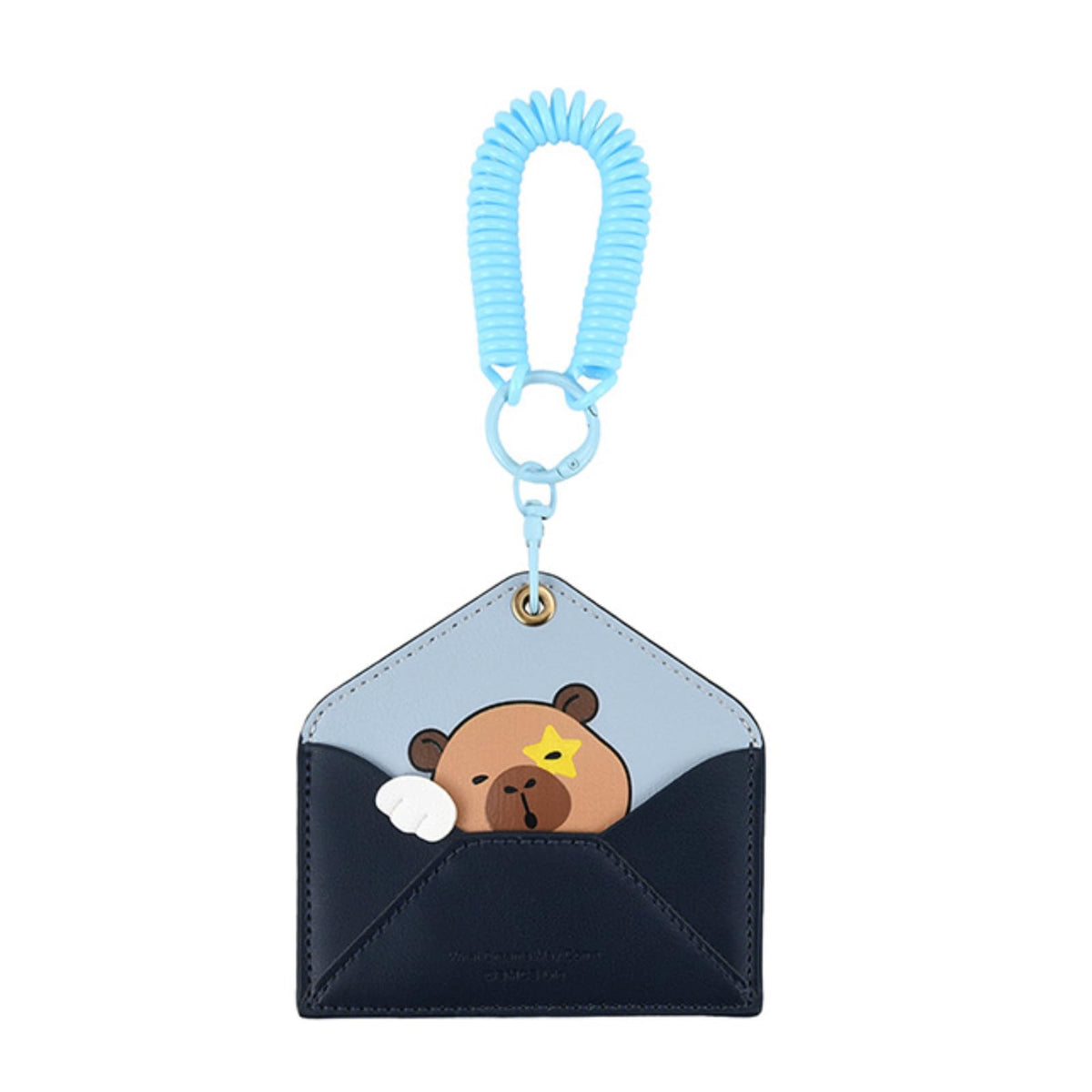 ID Badge Holder with Keychain, Cartoon Animal 2 Card Slots Cute Card Holder