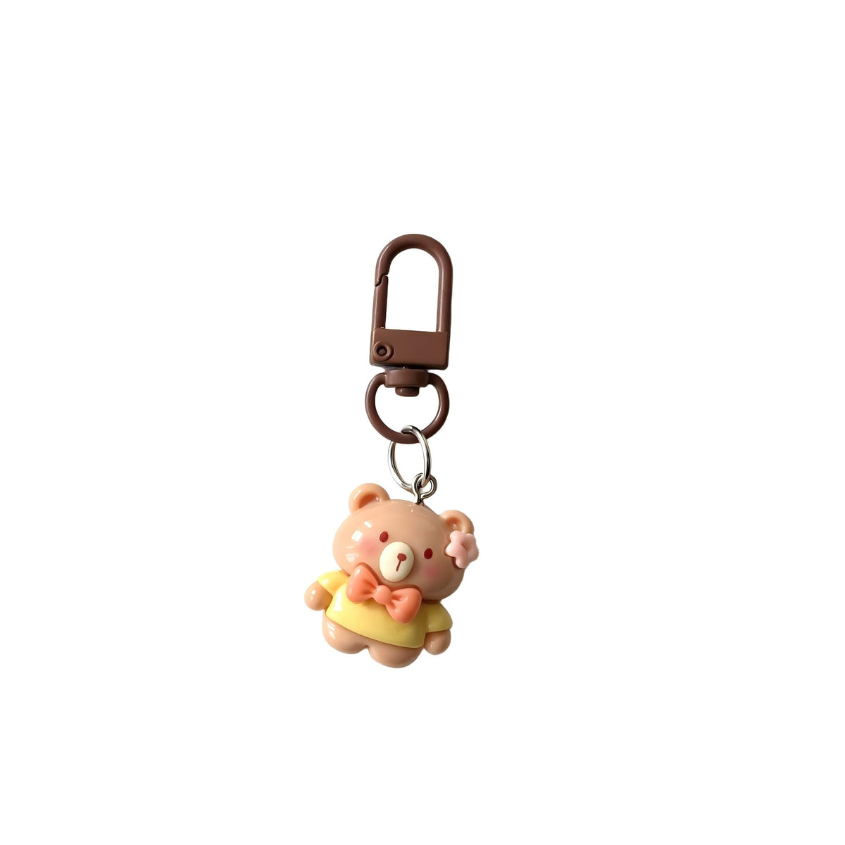 resin cartoon animal pendant with metal clasp for bag and keys