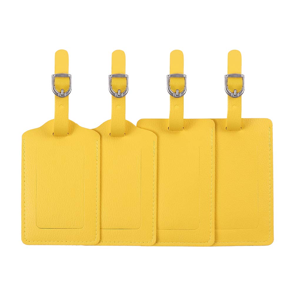 Vigorport Luggage Tags, Leather Personalized Suitcase Tag Set of 4 Pack