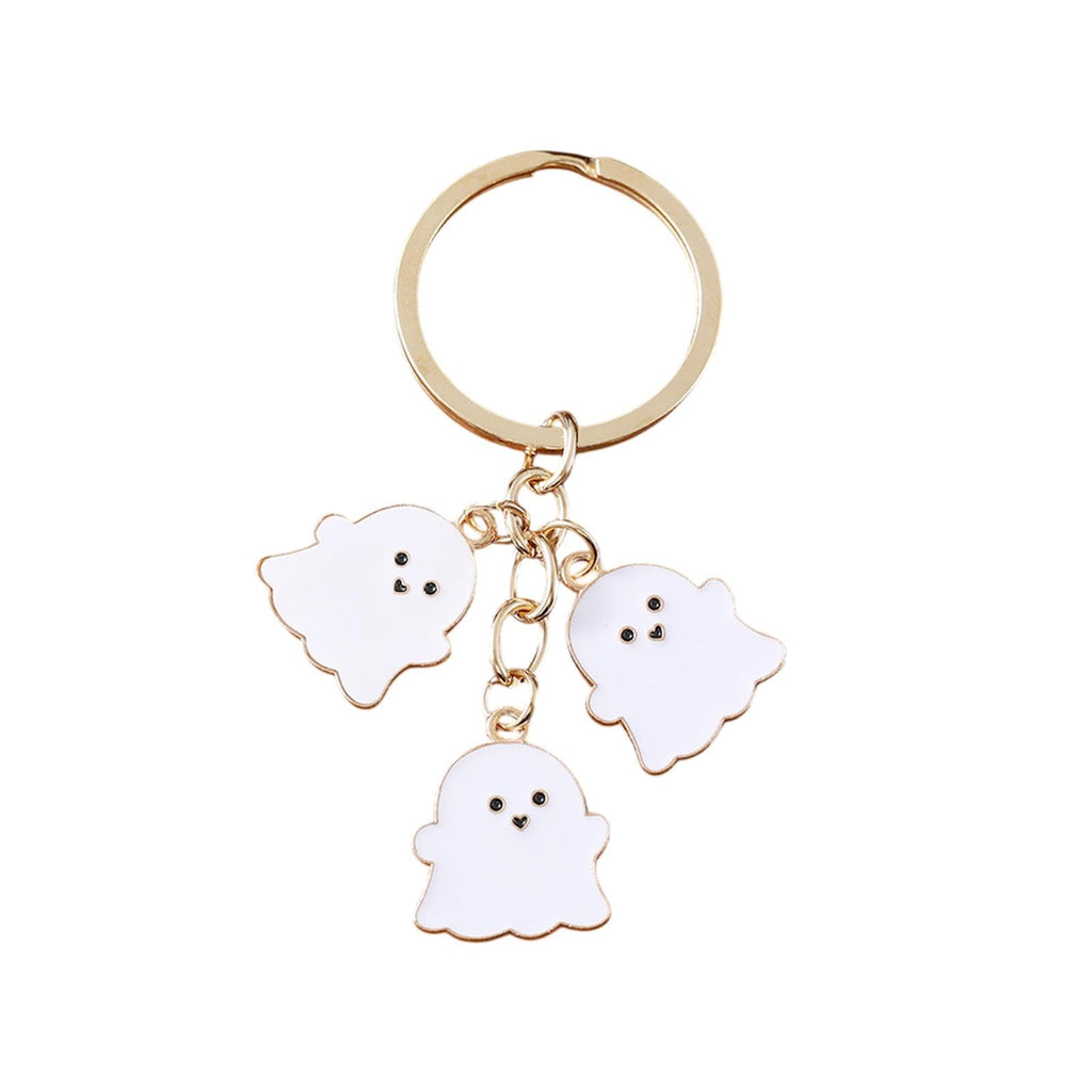 Cute Halloween Ghost Pumpkin Resin Keychain for Women Jewelry