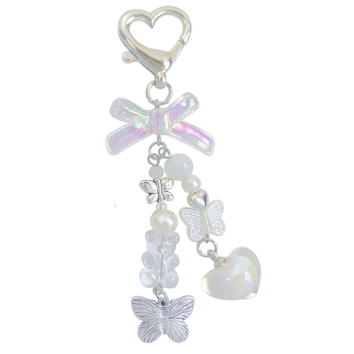 cioatu Cute Keychain Aesthetic Y2K Keychain Accessories Heart Butterfly Strawberry Bear Key Chain for Keys Bags Women Gifts