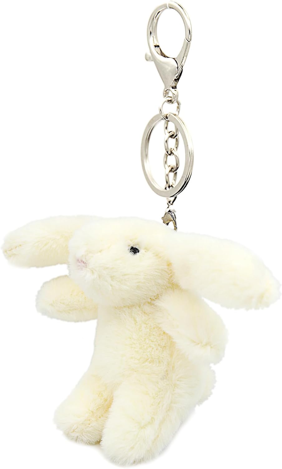Miokkley Cute Bunny Plush Keychain for Backpack, 3.5" Inch Mini Rabbit Keychain Purse Charm Pendant Gift for Women