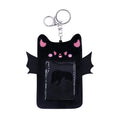 Fuzzy Plush Kpop Photocard Holder with Keychain, Cute Animal Wings Photo Sleeve Bank ID Credit Card Holder