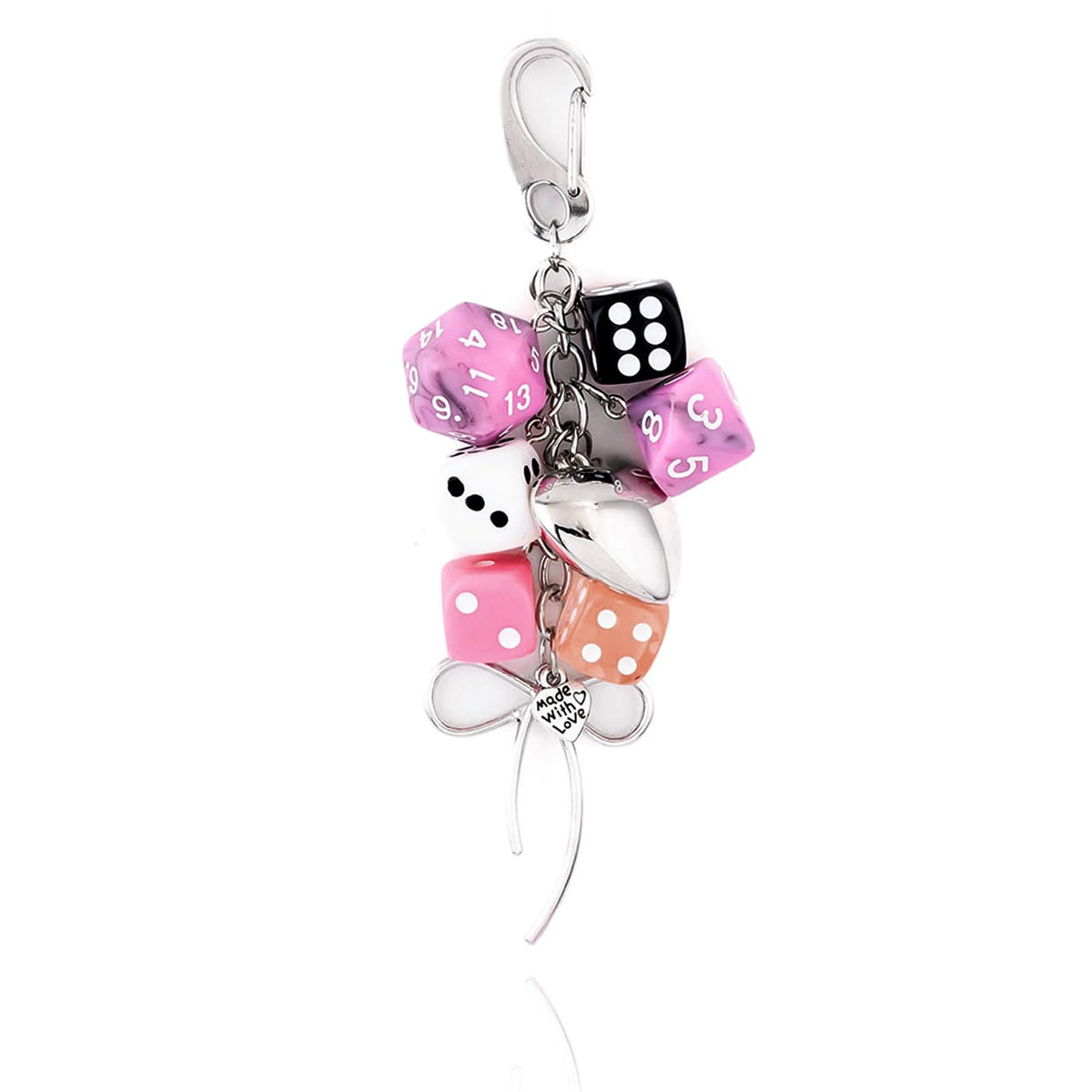 8 Ball Dice Charm Keychain,Cute Bag Purse Handbag Backpack Accessories