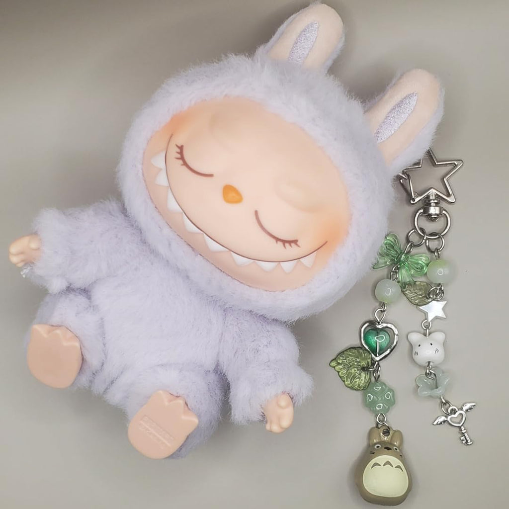 Keychain, Gifts for Animal & Anime Lovers, Y2K Heart Bow Pendant, Women Girls Kawaii Bag Charm