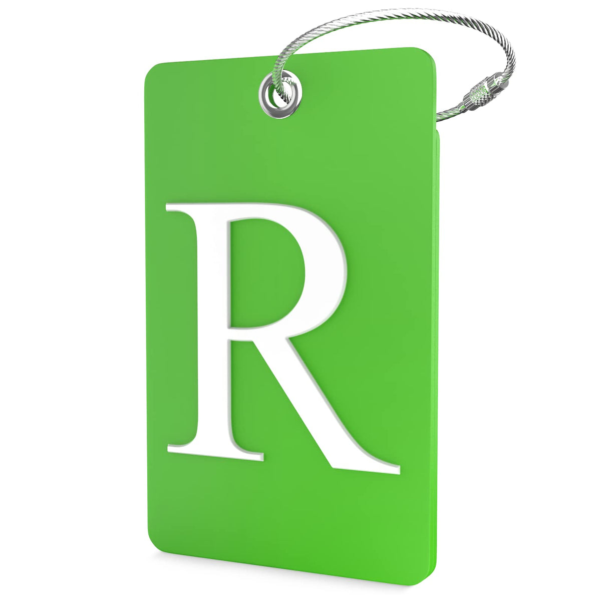 Shacke Luggage Tag for Suitcases – Initial Letter H, Bendable (Green)