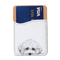 FINCIBO PU Leather Self-Adhesive Universal Credit Card Holder Wallet for All Smart Mobile Cell Phones - Winking Golden Retriever