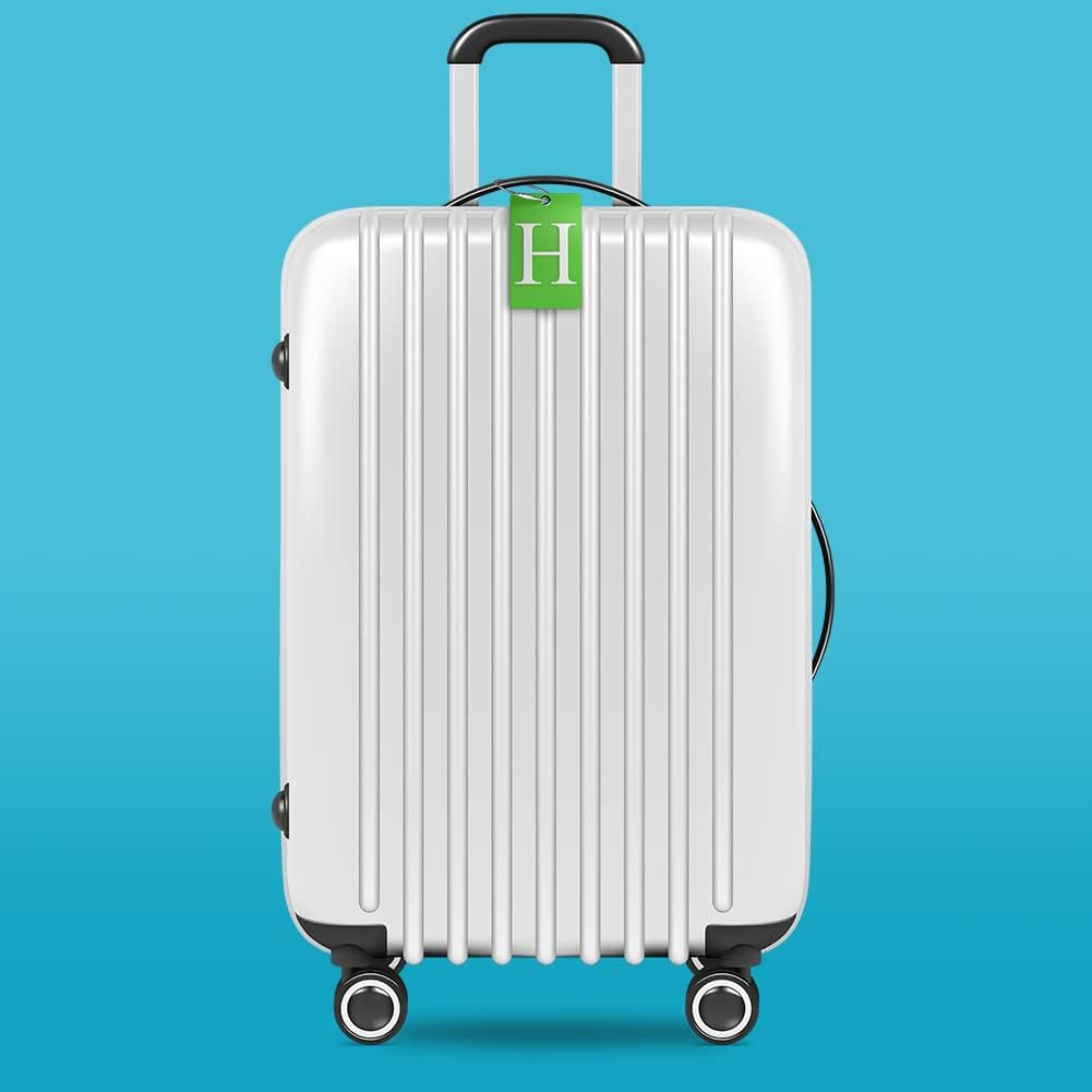 Shacke Luggage Tag for Suitcases – Initial Letter H, Bendable (Green)