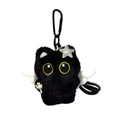 Super Cute Funny Big Eyes Black Cat Lucky Kitty Theme Keychain Good Luck Siamese Key Chain Ring Bag Pendant