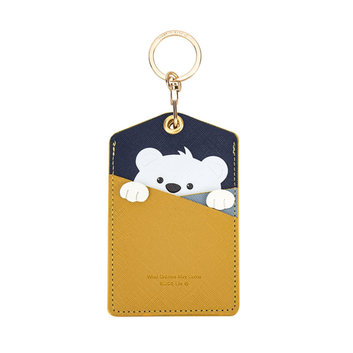 PU Leather ID Badge Holder, Cartoon Cute Badge Holder with 3 Card Slots