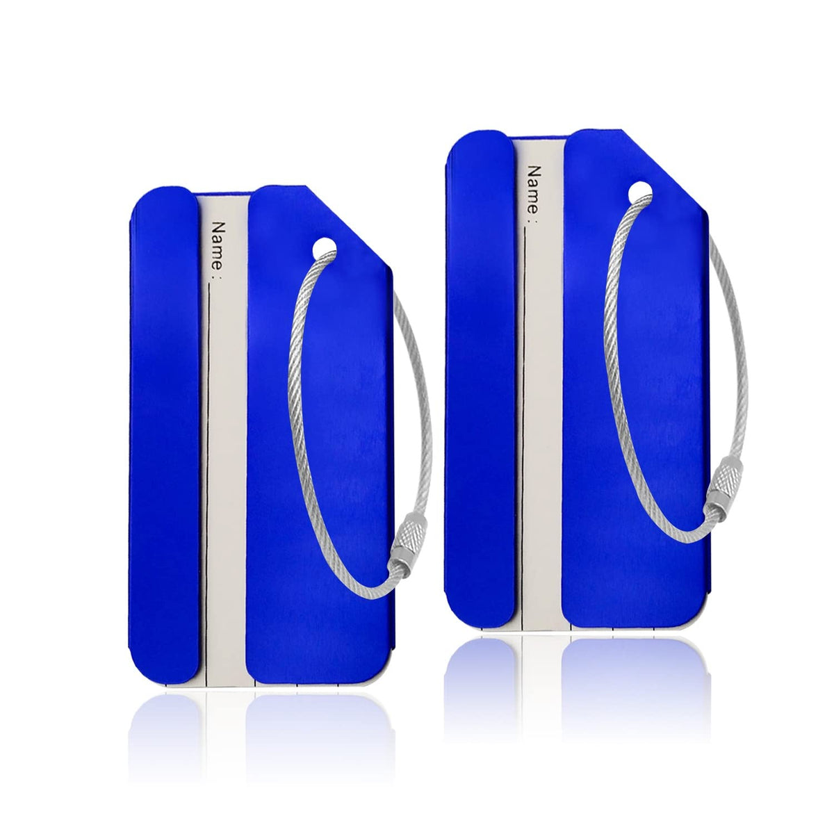 Aluminum Luggage Tags, Luggage Tag Holders for Travel Luggage Baggage Identifier by Ovener (2Pack Silver)