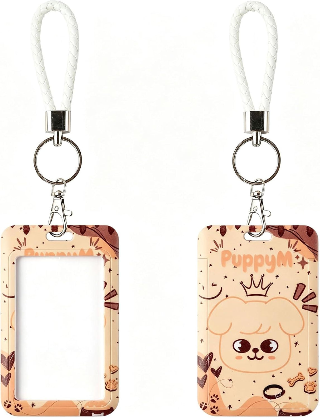 SK-Z Cartoon Photocard Holder with Lanyard, Cute Animal Themed Photocard Holder Keychain Hard Shell Protective Photo Sleeves
