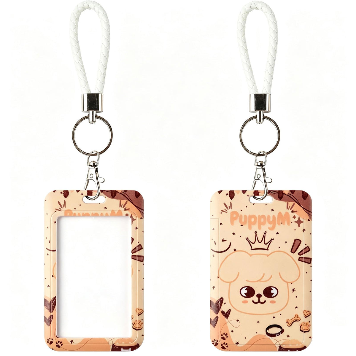 SK-Z Cartoon Photocard Holder with Lanyard, Cute Animal Themed Photocard Holder Keychain Hard Shell Protective Photo Sleeves