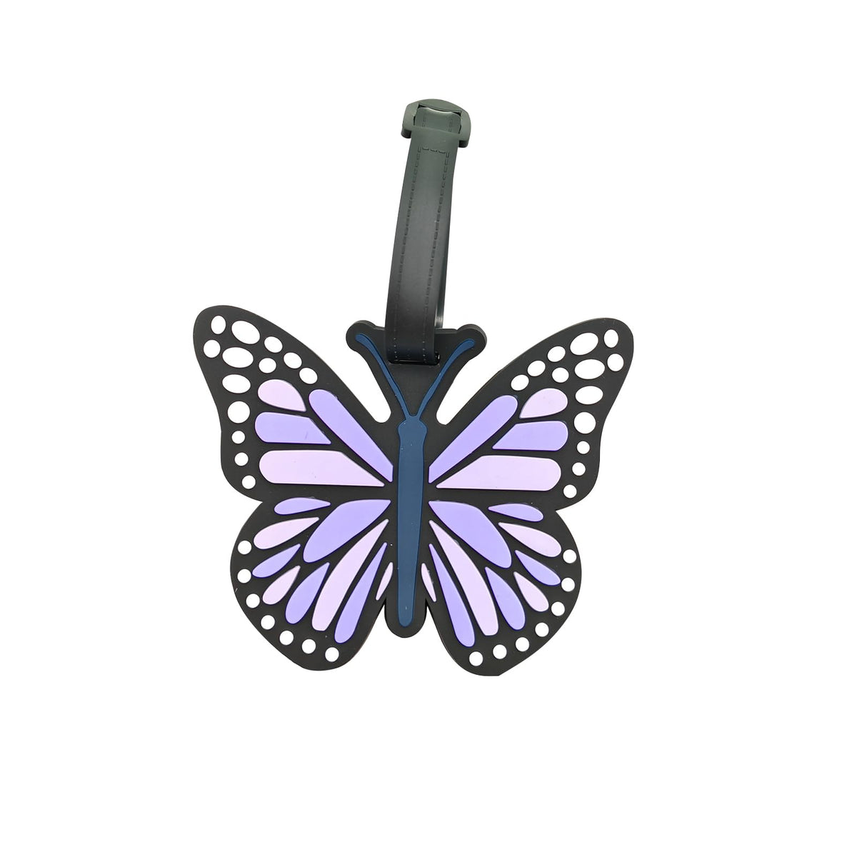 Funny Silicone Luggage Tags Cute Butterfly Travel Bag Identifiers (Purple)