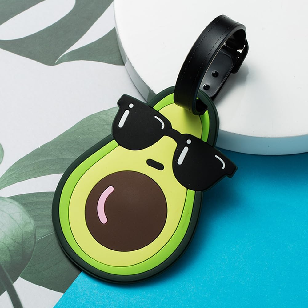 Cute Silicone Luggage Tag Funny Fruit Travel Bag Tags (Avocado)