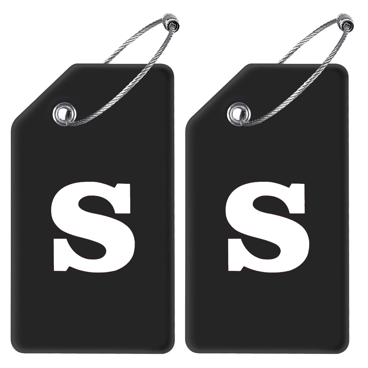 Gostwo 2 Pack Silicone Initial Luggage Tags for Suitcases Travel Essentials