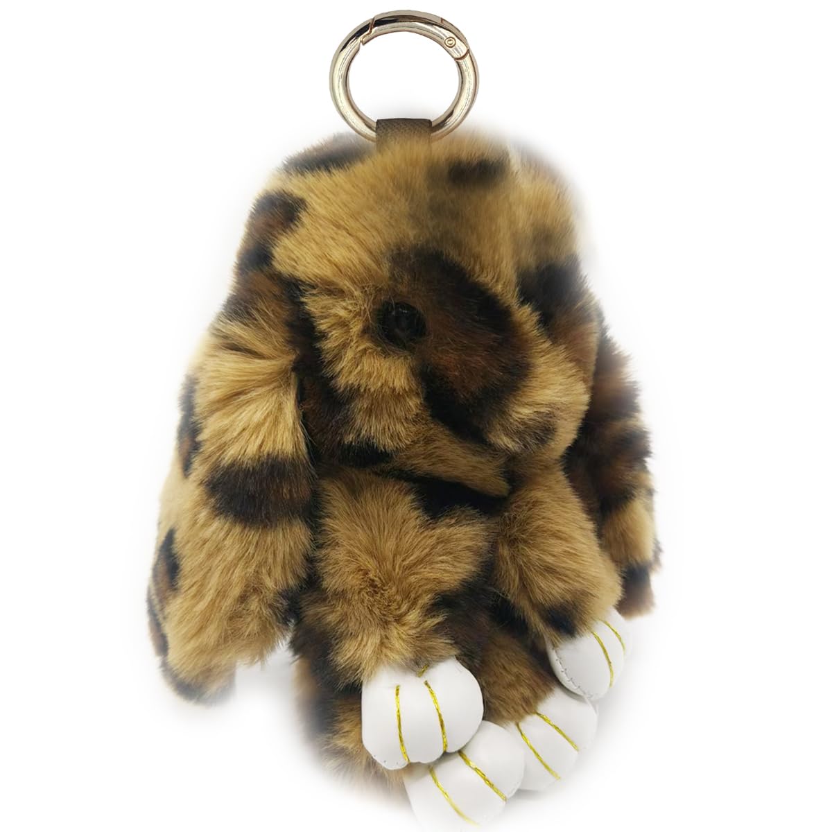 Cute Plush Bunny Keychain Soft Fluffy Rabbit Key Ring Pompom Key for Women