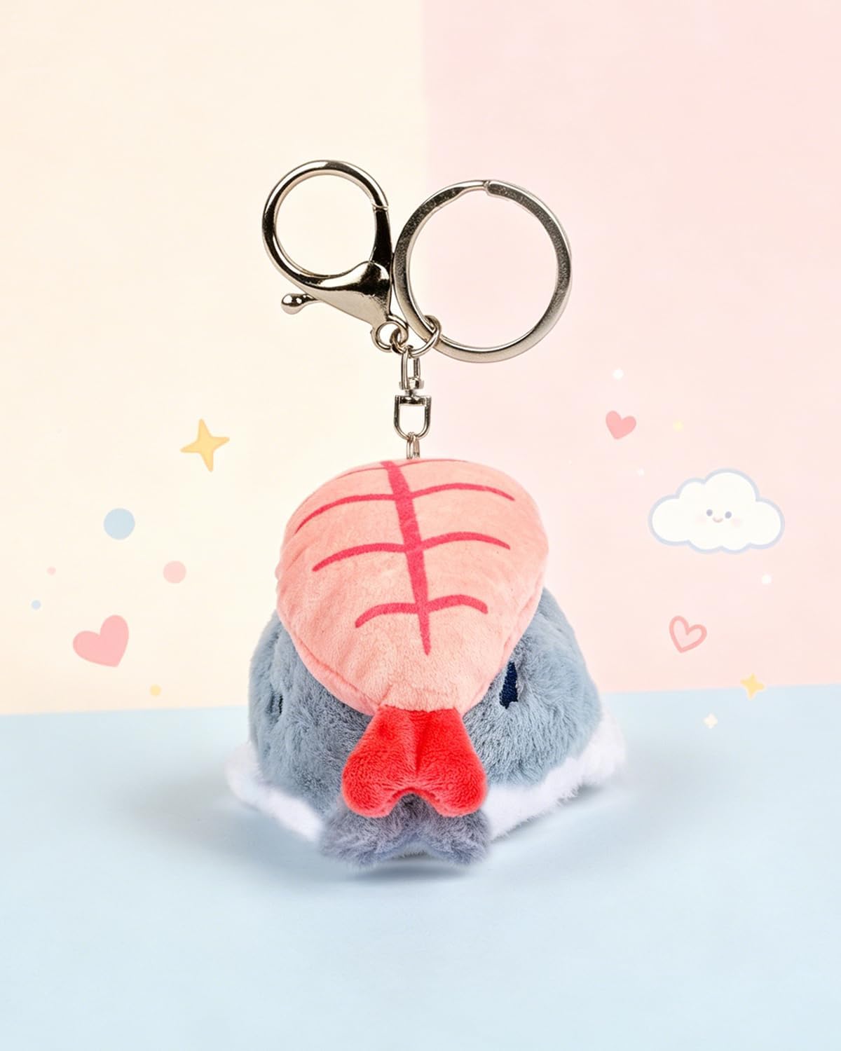 Sea Otter Plush Keychain Cute Seal Plush Keychain With Sushi Pendant Gift for Ocean Fans