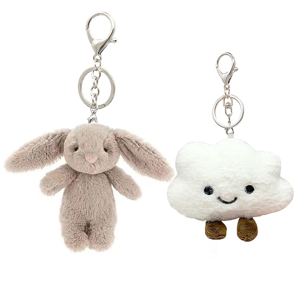 Miokkley Cute Bunny Plush Keychain for Backpack, 3.5" Inch Mini Rabbit Keychain Purse Charm Pendant Gift for Women