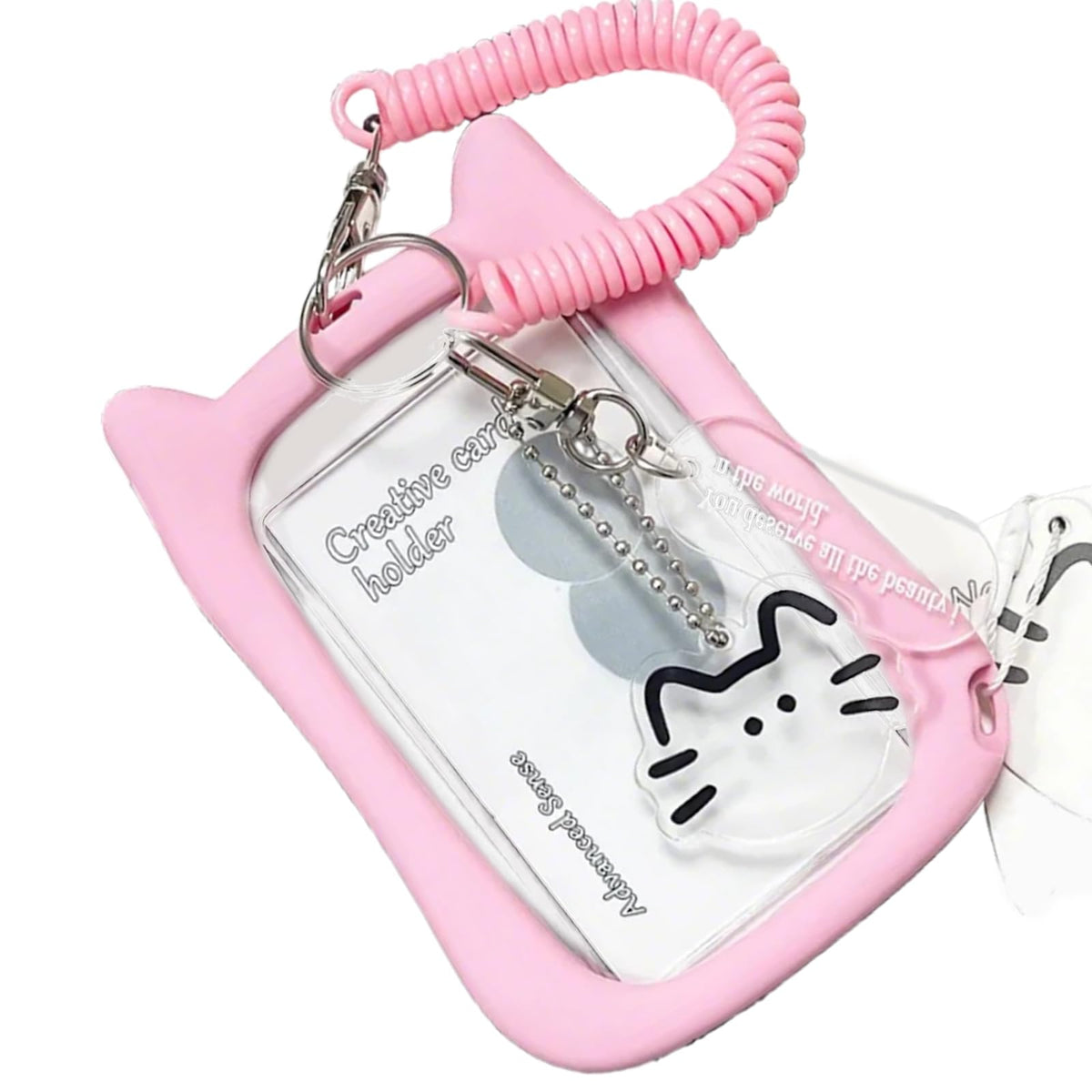 Lovely Card Covers Credit Card Case Protective Sleeve Photocard Holders Cats Ear Bus Card Protector Keychain Pendant