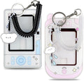 2 Pcs Cartoon Photocard Holder ID Badge Holder,3 Inch Photo Card Holder Id Card Holder Protective Sleeves Photocards Holder,Cute Photocard Holder Keychain Cloud Bear Pendant with Spiral Wrist Coil
