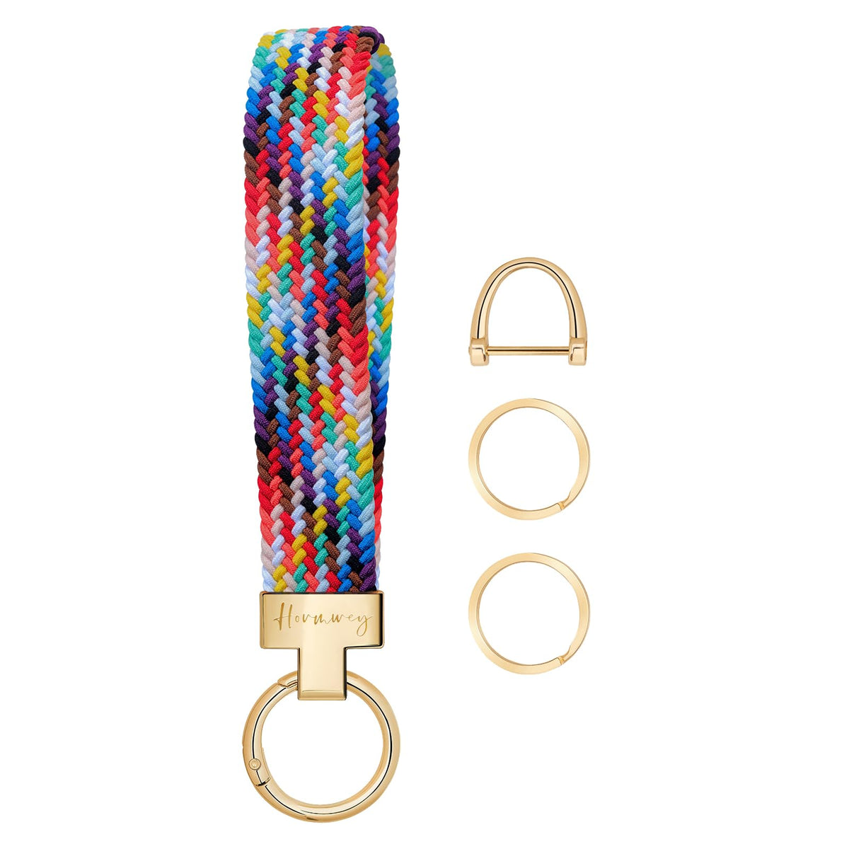 Hovmwey Elastic Wristlet Keychain for Women Men, Cute Car Key Chain, Braided Wrist Strap Lanyard for Keys ID Badges